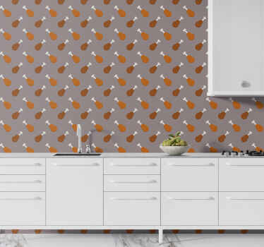 Chicken leg kitchen wallpaper - TenStickers