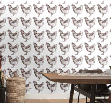 Tapete za zid  životinjske dizajn uzorka kokoši - TenStickers