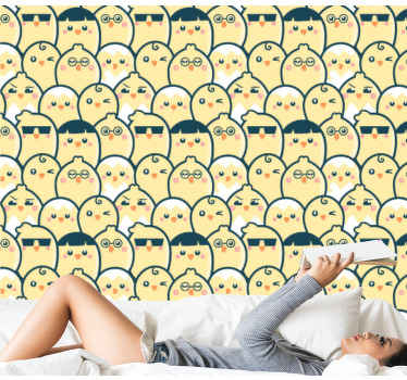 動物 壁紙 かわいいフクロウの模様 - TENSTICKERS