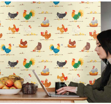 Chickens Galore animals wallpaper - TenStickers