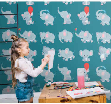 Papel pintado infantil Elefante feliz - TenVinilo