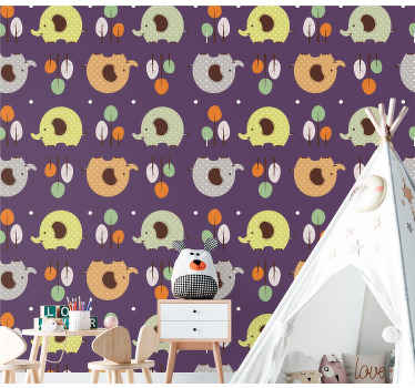 Papier peint enfant éléphant d'automne - TenStickers