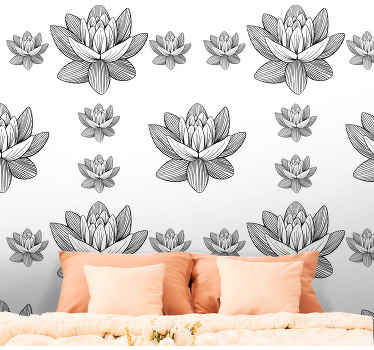 tapety na stenu kvety vzor lotosového kvetu - Tenstickers