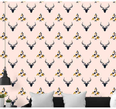 Tapete za zid  životinjske uzorak siluete jelena - TenStickers