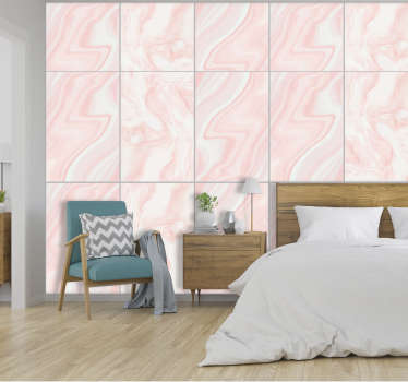 Marmoreret pink elegance marmor tapet - TenStickers