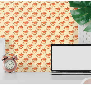 Tapeta do kuchni Doodle wzór z granatem - TenStickers