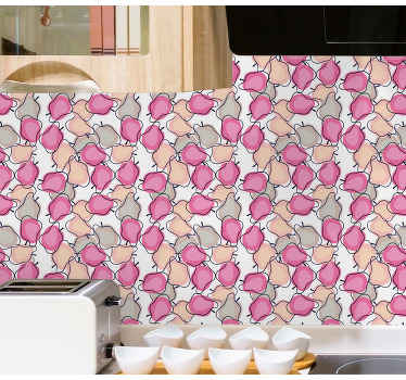 Papel tapiz ornamental patrón floral abstracto - TenVinilo