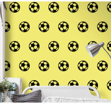 Yellow football balloons  Childrens Wallpaper - TenStickers