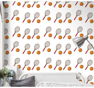 Papier peint rayé inspiré du tennis - TenStickers