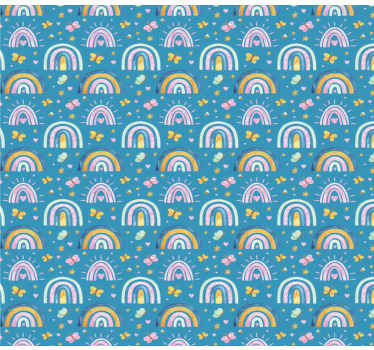Papier peint chambre enfant motifs arc-en-ciel de papillons - TenStickers