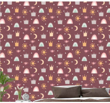 Celestial Pattern nordic wallpaper - TenStickers