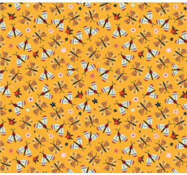 Håndtegnede sommerfugle tapet - TenStickers