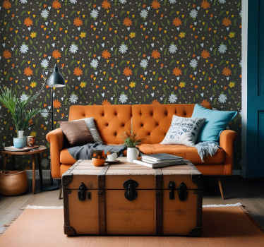 Jarní barevný vzor květinové tapeta - TenStickers