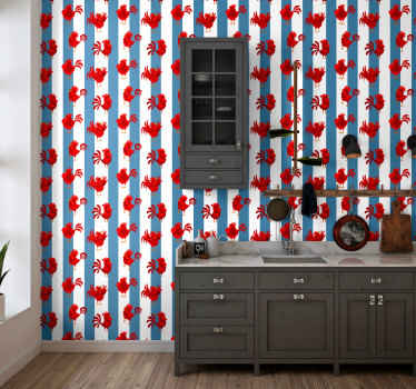 Lobster Stripe Pattern animals wallpaper - TenStickers