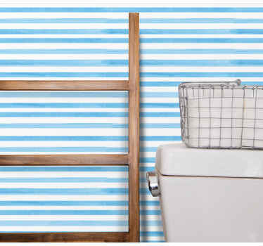 Tapety s horizontálnymi pruhmi modro-biely motív - Tenstickers