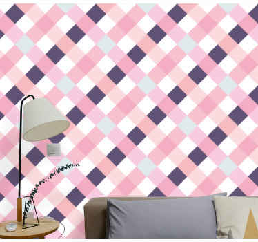 Tapete geometrisch pastellfarbenes argyle-muster - TenStickers