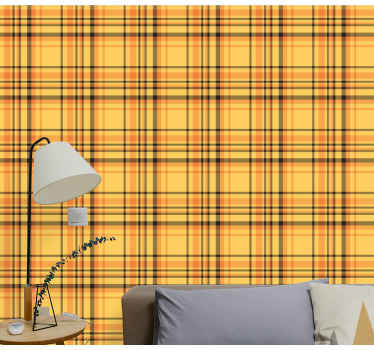 Papel tapiz rayas diseño de tartán a cuadros - TenVinilo