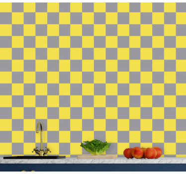 Pantone checked square wallpaper - TenStickers