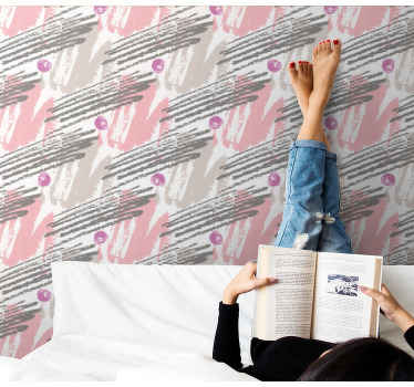 Rausvi ir pilki dažai piešia meno tapetus - „Tenstickers“