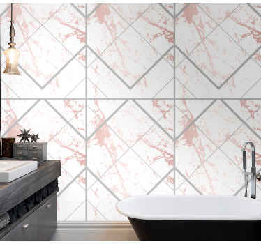 Geometrisk tekstureret design marmor tapet - TenStickers