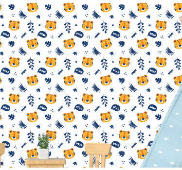 Tapete sa životinjama razigrani uzorak tigra - TenStickers