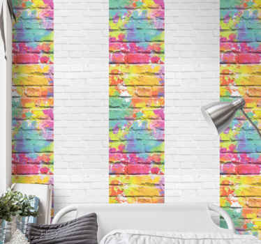 Ziegel Tapete bunte ziegelmuster - TenStickers