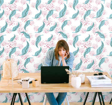 Mavi petal boya sıçrama sanat duvar kağıdı - TenStickers