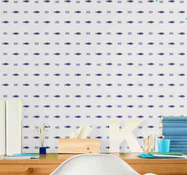 Papel pintado animal Símbolos de peces pequeños - TenVinilo