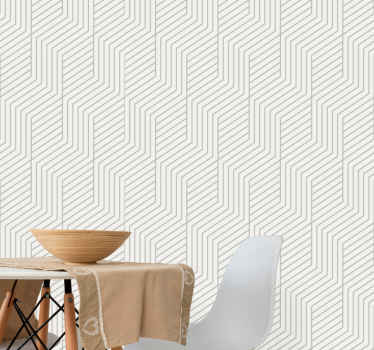 Linear Maze Pattern geometric wallpaper - TenStickers