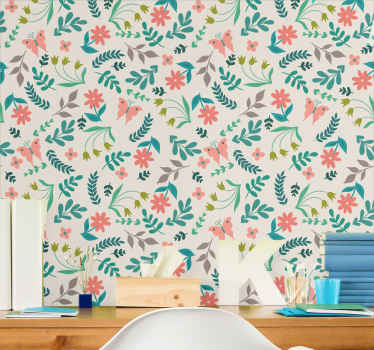 Flower vintage design Wedding Wallpaper - TenStickers