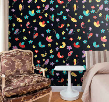 Papel pintado naturaleza Lindo diseño de flores pequeñas - TenVinilo
