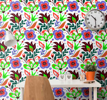 Abstraktní květiny svatební tapeta - TenStickers