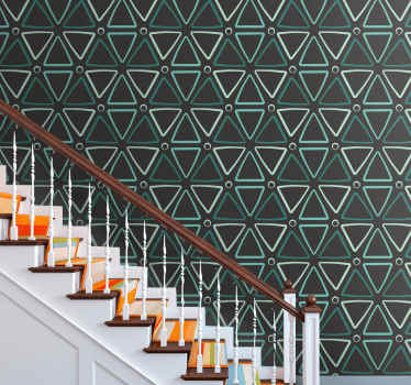 Plavi i sivi trokuti tapeta - TenStickers