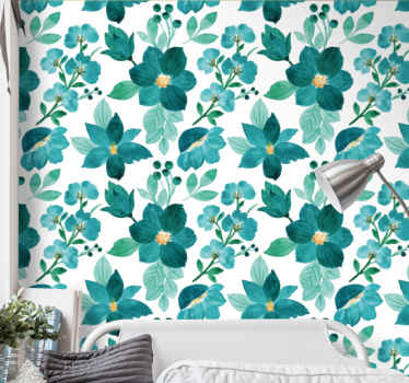 Papel tapiz flores floración botánica floral - TenVinilo