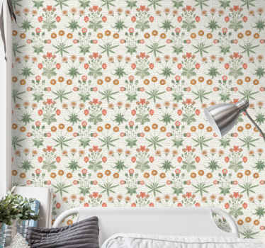 Tapete Natur wiederholendes Blumenmotiv - TenStickers