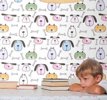 Cartoon Canine Friends cute dog wallpaper - TenStickers