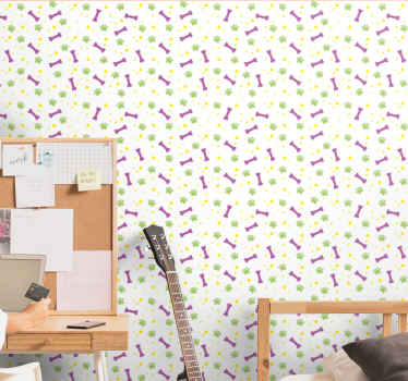 Floral Instrument Pattern bedroom wallpaper - TenStickers