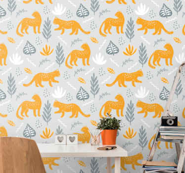 Feline Motif Decor cats wallpaper - TenStickers