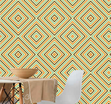 Geometric Diamond geometric wallpaper - TenStickers