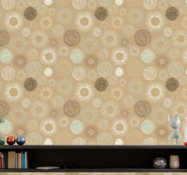 Circular Motif Pattern geometric wallpaper - TenStickers
