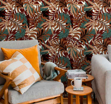 tapeta listy abstraktná botanická nástenná maľba - Tenstickers