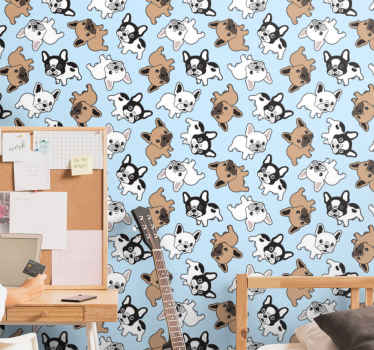 Playful Puppies Pattern animal wallpaper - TenStickers