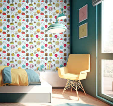 Playful Pup Motifs cute dog wallpaper - TenStickers