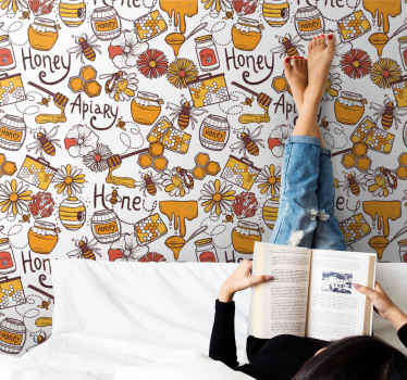 アート 壁紙 蜂の巣の喜び - TENSTICKERS