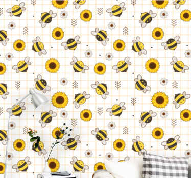 Bier solsikker mønster tapet dyr - Tenstickers