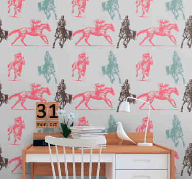 Forskellige farvet heste tapet - TenStickers