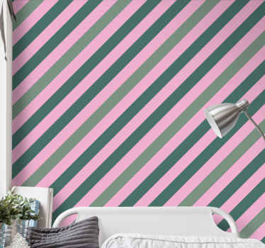 Diagonal Striped Elegance wallpaper horizontal stripes - TenStickers