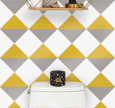 Mustard and gray motif square wallpaper - TenStickers