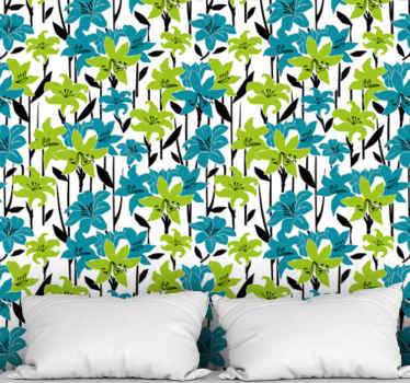 Blumentapete bunte blumenblüte - TenStickers