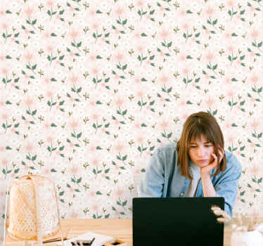 Papel tapiz flores manjar floral - TenVinilo